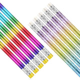48 Pieces HB Solid Wood Pencils Tie Dye Pencils Gradient Pencils Colorful Round Pencils with Top Erasers for Exams, School, Office, Sketching and Learning Activities