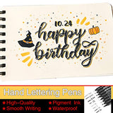 Hand Lettering Pens, Calligraphy Brush Pen, 8 Size Black Art Markers Set for Beginners Writing, Drawing, Artist Sketch, Cartoon, Watercolor Illustration, Scrapbooking, Bullet Journaling