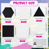 18 Pcs Stretched Canvas Blank Painting Canvas 6 Inch Hexagon Triangle Square Canvases for Painting Cotton Blank Canvas with Frame Panel for Acrylic Pouring Oil Painting Art Supplies, Black and White