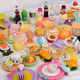 MUYIZI 99 Pcs Miniature Food with Storage Box Mini Food Miniature Doll House Accessories Small Resin Doll Food Dollhouse Food Set for Pretend Play Kitchen