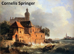 70 Color Paintings of Cornelis Springer - Dutch Landscape Painter (1817 – 1891)