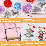 EuTengHao Bead Loom Kit,Loom Beading Supplies Includes Bead Tray Slider Clasp Thread Chain Hooks Scissors Jewelry Making Accessories for Bracelets Necklace Earrings Belts Jewelry Making DIY Crafts
