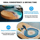 Deep Pour Epoxy Resin Crystal Clear Fiberglass Table Top Resina Epoxica Transparente Contact Resin That Self Leveling, Fast Curing 1 Gallon 2 Part Epoxy for Coating, Casting Wood,Tumblers1:1