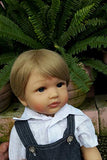 Reborn Baby Dolls Realistic Newborn Full Body Silicone Boy Doll for Girls Boys Birthday Gift (Blonde Hair + Blue Eyes)
