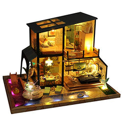 SEPTEMBER 3D Creative Handmade Model Doll House European Vintage Hat Shop with LED and Furniture Set Creative Toy