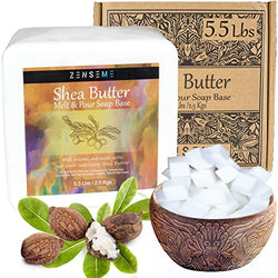 ZenseMe 5.5 LB - Shea Butter Soap Base, Soap making kit for adults | Melt & Pour Supplies kit , SLS/SLES & PEG Free | Best Natural Organic Vegan Vegetable Ingredients | Bulk for Adult soapmaker