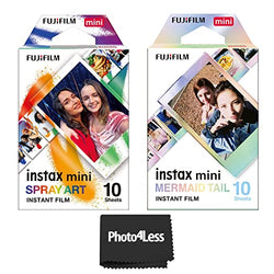 Fujifilm Instax Mini Spray Art Film, 10 Exposures + Fujifilm Instax Mini Mermaid Film, 10 Exposures