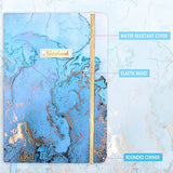 Journal/Ruled Notebook - Ruled Journal with Premium Thick Paper, 5.8" x 8.5", Hardcover with Back Pocket + Banded - Blue Gilding