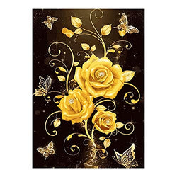 DIY 5D Diamond Painting Kits for Adults, Diamond Painting Flowers Butterfly Crystal Rhinestone Diamond Arts Craft for Home Wall Decor(11.8 X 15.7)