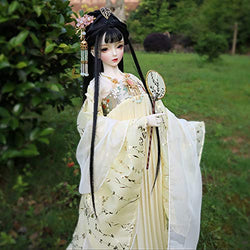 BJD Handmade Doll Light Yellow Antique Style Bust Skirt for 1/3 BJD Girl Dolls Clothes Accessories