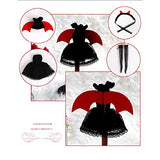 SM SunniMix 1/6 BJD Doll Halloween Costume Lace Dress Cape Headband for LUTS MSD for Dollfie Doll Cosplay Outfit Lolita Style Complete Look