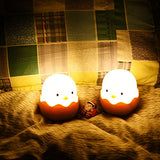 APUPPY Cute Creative Egg Shell Night Light, Rechargeable Egg Shell Chick Shape Top Control Lamp for