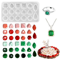 RESINWORLD Gemstone Resin Molds Silicone, Faceted Jewelry Molds for Epoxy Resin