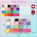 14400PCS 3mm 8/0 Opaque Glass Seed Beads kit, Gacuyi 24Colors Small Rainbow Pony Glass Beads Bulk with Jewelry Making Findings and Tools for Adult DIY Jewelry Making Bracelets Necklaces and Earrings