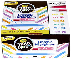 Crayola Erasable Highlighters, Assorted Colors, Bulk School Supplies, 80Count