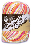 Variety Assortment Lily Sugar 'n Cream Yarn Bundle 100% Cotton Worsted #4 Weight Solids & Ombres with Needle Gauge (Mix 234)