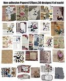 260PCS Vintage Journaling Scrapbooking Supplies Scrapbook Sticker Paper Ephemera Pack for Bullet Junk Journal Planners Collage Craft Notebooks Album (Flowers and Butterflies)