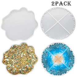 Silicone Coaster Molds, 2PCS Irregular Shaped Epoxy Slice Molds, Geode Agate Slice Molds for Making Cup Bowl Mats, Geode Agate Coasters, Home Decoration