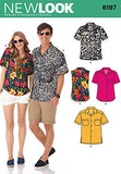 Simplicity Creative Patterns New Look 6197 Misses' and Men's Shirts, A (8-18/X-Small-X-Large)