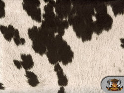 Suede Cow Print Charcoal Black Fabric / 54" Sold By the Yard