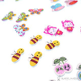 RayLineDo About 50pcs Buttons Multi Color Beautiful Cute Multi Shape Delicate Wood Buttons DIY