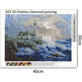 2 Pack 5D DIY Diamond Painting Full Drill Paint for Home Wall Decor by Number Kits, Lighthouse (12X16inch/30X40CM)