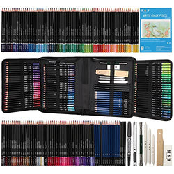 Drawing and Sketching Colored Pencils Kit,Professional Art Supplies Painting Pencils Set,Graphite Charcoal Art Pencils Teens Adults and Artists