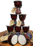 Stoneage Arts Djembe Drum Hand Painted Multicolored Dot Aborigine with Unique Random Patterns Bongo African Inspired Music Awesome Gifting Idea. Abstract Wild Animals (6 Inch, Abstract)