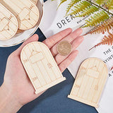 NBEADS 30 Pcs Unpainted Fairy Theme Mini Door Shape Wooden Pieces Wood Fairy Garden Door Miniature DIY Craft Embellishments for Home Office Party Decoration