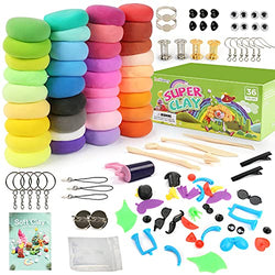 LotFancy Air Dry Clay Kit, 36 Colors Magic Modeling Clay for Kids Adults, Beginners, Accessories and Sculpting Tools, Air-Hardening, Non-Toxic, Soft and Lightweight
