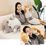 Giant Cat Pillow Plush Cartoon Kitty Sleeping Hugging Pillow, Cuddly Soft Long Kitten Body Pillow Doll Cat Cushion Toy for Kids Girlfriend (Gray, 150cm/59inch)