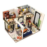 WYD Chinese House Building Model DIY Wooden Mini Doll House 3D Assembled Toy Art Puzzle New Year Valentine's Day (with dust Cover and Music Movement)