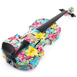 Kinglos 4/4 Gorgeous Colored Ebony Fitted Solid Wood Violin Kit with Case, Shoulder Rest, Bow, Manual, Extra Bridge and Strings Full Size