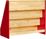 Amazon Basics Single-Sided Wooden Book Display, Red