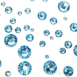 AQUAMARINE (202) lake blue 144 pcs Swarovski 2058/2088 Crystal Flatbacks lake blue rhinestones nail