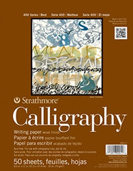Strathmore 405-11 400 Series Calligraphy Pad, 8.5"x11" Tape Bound, 50 Sheets