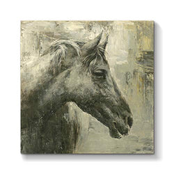 TAR TAR STUDIO Horse Canvas Paintings Wall Art: Abstract Animal Artwork Painting Hand Painted Picture for Living Room (24''W x 24''H)