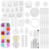 anezus Resin Molds, 149 Pieces Silicone Resin Casting Molds and Tools Kit for Jewelry Resin Craft Making