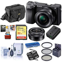 Sony Alpha a6400 24.2MP Mirrorless Digital Camera with 16-50mm f/3.5-5.6 OSS Lens - Bundle with Camera Case, 32GB SDHC Card, 40.5mm Filter Kit, Cleaning Kit, Card Reader, Memory Wallet, Mac Software