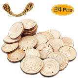 Yexpress Unfinished Natural Thick Wood Slices Circles with Tree Bark Log Discs for DIY Craft