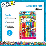 Scentos Fruity Scented Gel Ink Pens for Ages 3+ - Assorted Colorful Pens for Journaling & Drawing - 8 Pack