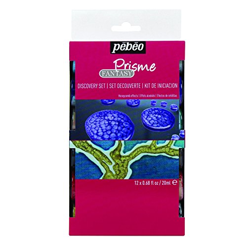 Pebeo Fantasy Prisme Discovery Set of 12 Assorted 20ml Honeycomb Effect Colors