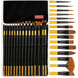 SAIVEN 10 Pieces Flat Paint Brushes - 3/4 inch Art Paint Brush Sets for Watercolor, Oil Painting, Acrylic, Face Body Nail Art, Craft