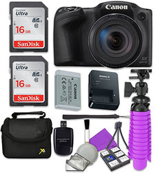 Canon PowerShot SX420 is Wi-Fi Digital Camera (Black) with 2X Sandisk 16 GB SD Memory Cards + Tripod + Case + Card Reader + Cleaning Kit