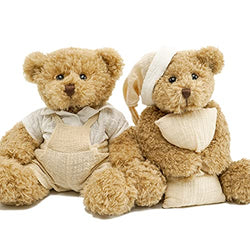 Nleio Teddy Bear Stuffed Animals, 2-Pack of Stuffed Bear in Diffreent Shape, 9 Inch Sitting Small Teddy Bear Soft Plush Toy for Girlfriend Kids Toddlers on Birthday/Christmas/Valentine's Day