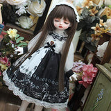 HMANE BJD Clothes 1/6, Black White Patchwork Printed Dress for 1/6 BJD Dolls - No Doll