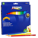 Prang Thick Core Colored Pencils, 3.3 Millimeter Cores, 7 Inch Length, Assorted Colors, 50 Count (22480)