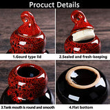 Chinese Style Kungfu Ceramic Portable Travel Tea Set, with Teapot TeacupsTea Canister Tea Tray and Travel Bag Suitable for Travel Home Outdoor and Office (RED)