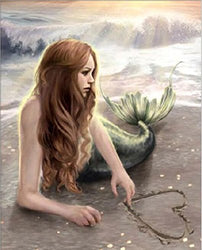 DIY 5D Diamond Painting by Number Kit, Full Drill Diamond Painting Love Mermaid Embroidery Cross Stitch Arts Craft for Canvas Wall Decor,Diamond Painting Kits for Adults 12X16 inch