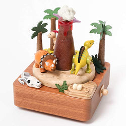 WOODERFUL LIFE Music Box Wooden | Dinosaurs & Volcanic | 1033758 | Hand Painted Elaborate Design Dinosaur Toy Children Gift from Sustainable Forest | Plays - Rock of Ages